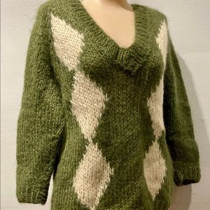 Vintage Italian Mohair Argyle Harlequin sweater